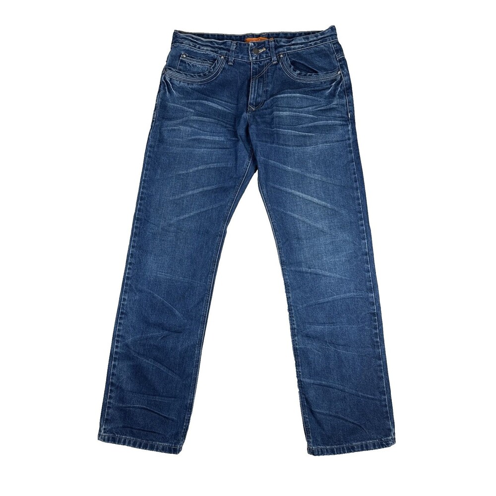 John Henry Men Jeans 31x31 Blue Medium Wash Denim Straight Leg 100% Cotton